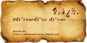 Várterész Áron névjegykártya